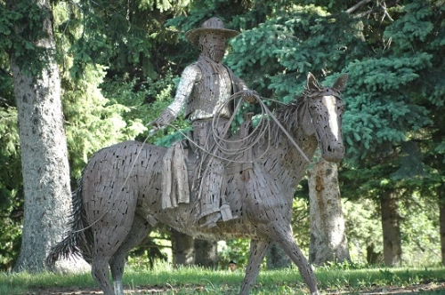 Image of "Pioneer Nelson Story" sculpture by Jim Dolan